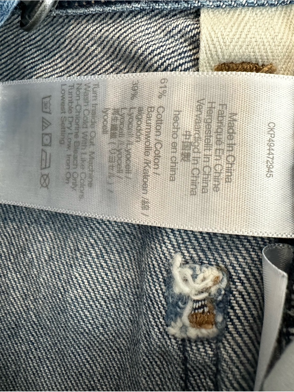 Madewell Light Blue Low-slung Baggy Leg Jeans with Frayed Hem - Picture 6 of 6